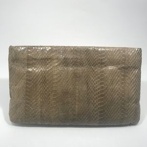 Vintage Tan Snakeskin Clutch Purse by Aspects